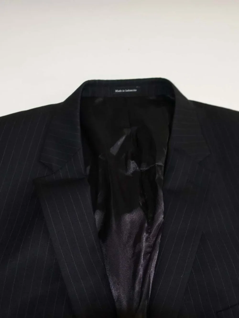 Pronto Uomo Mens Pinstripe 2 Button Suit Size 46 X-Long 40 x 34.5 Dark Gray 46XL